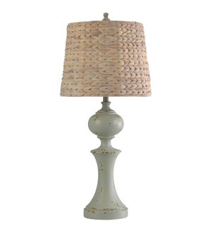 BASILICA SKY | Traditional Table Lamp with Woven Sea Grass Shade | 35in ht. X 16in w. X 26in d. | 15