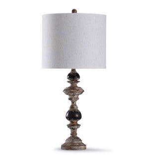 Bishop Cream | 32in Weathered Finish Traditional Table Lamp | 150W | 3-Way