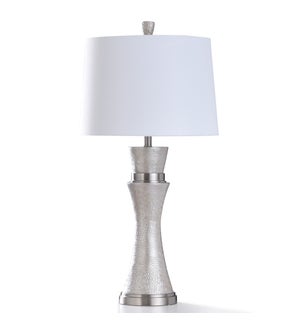 AGLONA TABLE LAMP | 18in w. X 36in ht. X 18in d. | Transitional Pearl Painted Pillar Design Table La