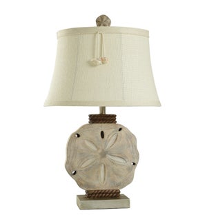 Vipitenow with Silver | 31in Cast Sand Dollar Coastal Table Lamp with Shade Pendant | 100 Watts | 3-