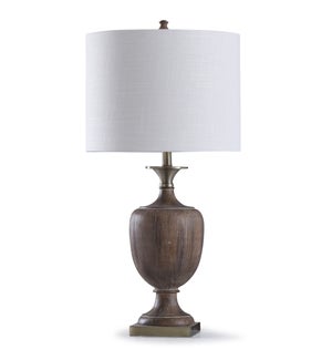 Roanoke | 32in Wood Grain Textured Traditional Colonial Style Table Lamp | 150W | 3-Way