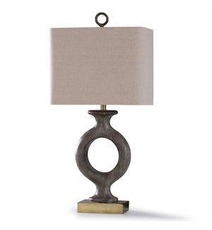 SHILDON GOLD | 33in X 16in | Shildon Gold | Traditional Carved Resin Table Lamp with Steel Base