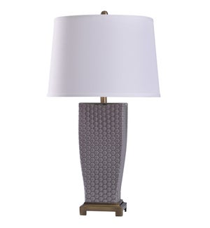 Stone Spray | 29in Elegant Dimpled Glass Body & Metal Base Table Lamp | 150 Watts | 3-Way