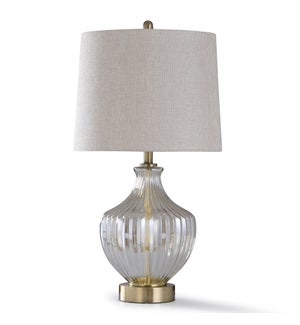 ELEGANCE GOLD | 32in X 17in | Sophisticated Traditional Glass and Steel Table Lamp