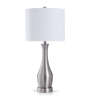 BRUSHED STEEL TOUCH LAMP | 31in X 14in | Brushed Steel | Transitional Metal Touch Table Lamp