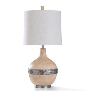 HAVERHILL TABLE LAMP | 15in w. X 31in ht. X 15in d. | Traditional Antique Ivory Table Lamp with Hamm