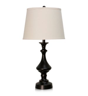 MADISON BRONZE | 30in X 16in | Classic Traditional Steel Body Table Lamp with Fabric Shade