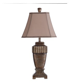 CONWAY | Conway Table Lamp with Textured Shade with Contrasting Trim | 100 Watts | 16in w. X 33in ht