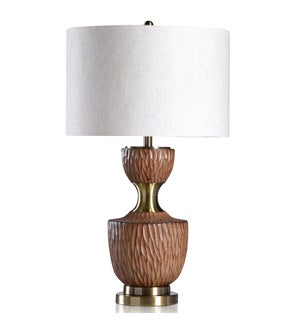 RUTLAND GOLD | Transitional Moulded and Metal Body Table Lamp in Brushed Brass & Umber | 19in w X 33