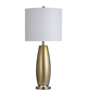 BASILE GOLD | 15in w X 33in ht X 15in d | Ceramic Table Lamp with Acrylic Rings and Steel Base | 150