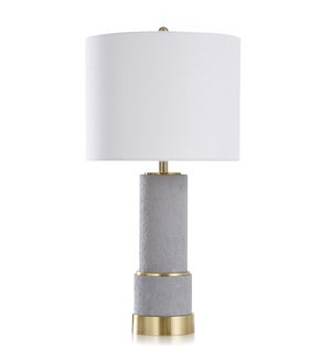 TORRINGTON GOLD | Contemporary Concrete & Metal Body Table Lamp | 16in w X 32in ht X 16in d | 100 Wa