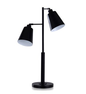 BLACK METAL | Casual Metal Task Desk Lamp with Adjustable Shade Positioning | 14in w X 31in ht X 9in