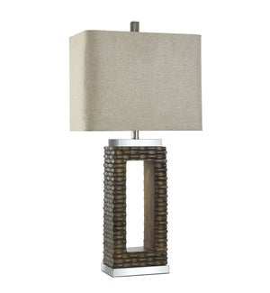 CASA BROWN | Resin Molded and Steel Table Lamp | 100 Watts | 33in ht.