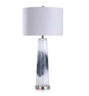 TREMA CHARCOAL | Contemporary Contrast Art Glass Body Table Lamp | 17in w X 34in ht X 17in d | 150 W