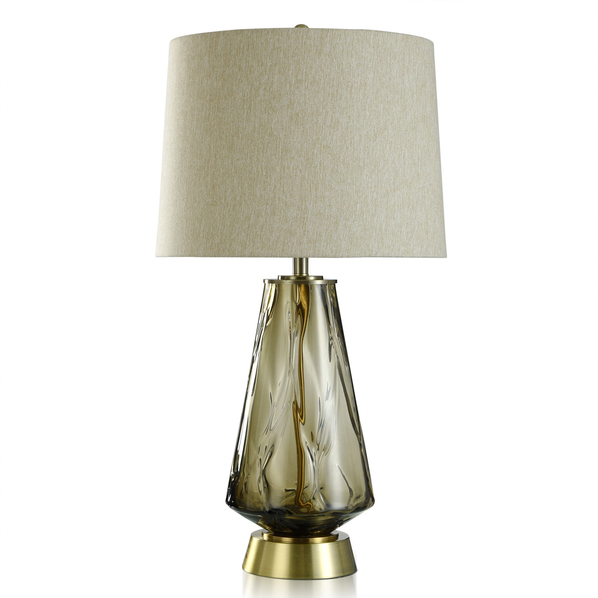 DESERT GOLD Glass Table Lamp with Brushed Gold Metal Base 150 Watts