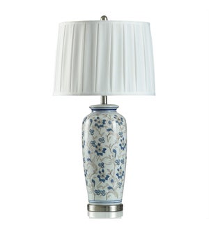 Handsome Blue | Table Lamp | Hibiscus Blue/White Flower And Bird Pattern |150w