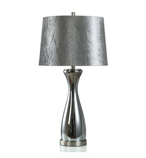 Subdued Silver | Table Lamp | Elegant Smokey Grey Finish With Grey Velvet Shade | 150w