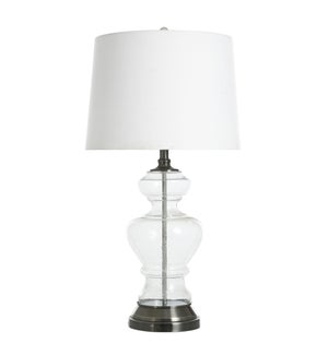 Clear Seeded|Table Lamp | Elegant Seeded Glass With Urn Shaped Base| 8.37 w X 8.37 d  X 33 h |150w