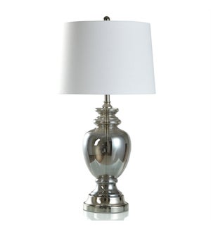 Silver Mercury | Table Lamp | Antiqued Silver Smoked Glass With Pewter Accents | 150w