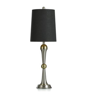 BOULDER GOLD | Steel Buffet Lamp with Black Shade | 100 Watts | 33in ht.