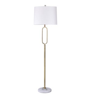 Rosa Gold | Golden Metal Contemporary Design Floor Lamp with Crystal Glass and Solid Marble Base | 1