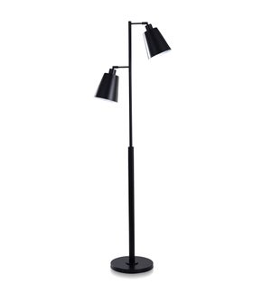 BLACK METAL | Casual Metal Task Floor Lamp with Adjustable Shade Positioning | L330975 Matching Desk