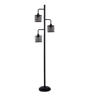 MADISON BRONZE | Metal Three Pendant Cage Shade Floor Lamp | 73in ht. X 17in w. X 10in d. | 40 Watts