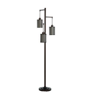 RUBBED BRONZE | Rubbed Bronze Three Head Floor Lamp | 40 Watts X 3 | 12in w. X 72in ht. X 12in d.