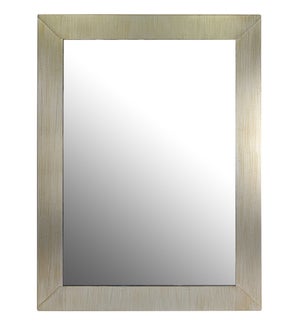 CHAMPAGNE SILVER | Rectangle Clear Metal Wall Mirror | 24in w. X 33in ht. X 2in d.