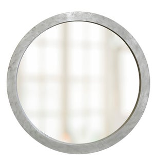 SILVER LEAF | Round Clear Metal Wall Mirror | 32in w. X 32in ht. X 2in d.