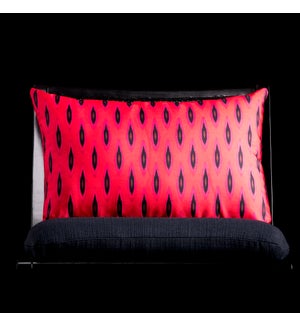 RED IKAT LUMBAR PILLOW | 3in X 20in | Red Ikat Pillow. Vibrant colors and bold pattern choices from