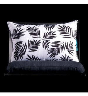 BLACK PALM LUMBAR PILLOW | 3in X 20in | Black & White Palm Pillow. Vibrant colors and bold pattern c