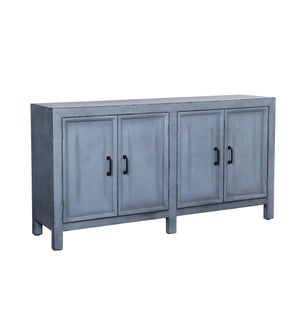 OLIVE BLUE | Four Door Wooden Cabinet | 32in ht. X 60in w. X 16in d.