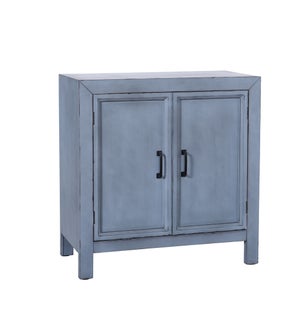 OLIVE BLUE | Two Door Wooden Cabinet | 32in ht. X 31in w. X 16in d.