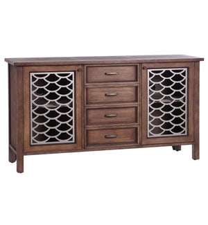 2 Doors and 3 Drawers wooden and metal sideboard