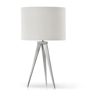 CHROME | Contemporary Sleek Design Tri-Pod Metal Structure Table Lamp | 14in w X 25in ht X 14in d |