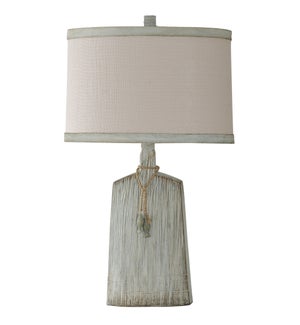 BONILLA POINT | Coatsal Casual Light Olive Textured Base Table Lamp with Decorative Pendant | 18in w