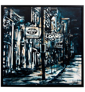 VINTAGE BEALE STREET | 36ht X 36w | StyleCraft Exclusive Hand Embellished High Gloss Epoxy Coated Fr