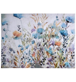 WILD FLOWERS | Textured Water Color Canvas Art | 40in w. X 30in ht. X 1in d.