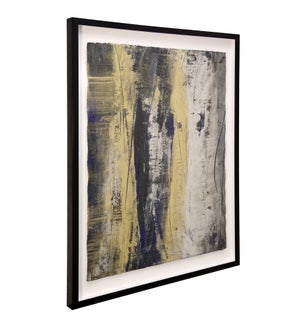 Lawrence Crane I | 36in X 46in | Hand Painted Abstract on Water Color Paper | Framed Under Glass