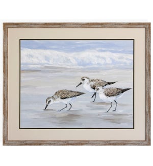 SANDPIPERS II | Framed Print Under Glass | 36in w. X 30in ht. X 1in d.