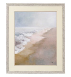 BLEARY BEACH | Matted Framed Print Under Glass | 36in ht. X 30in w.