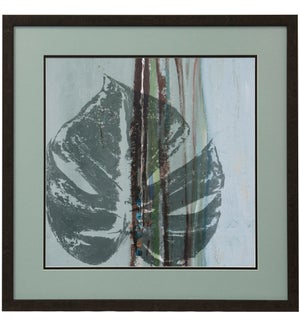 HORIZON LEAF II | Matted Framed Print Under Glass | 28in ht. X 28in w.