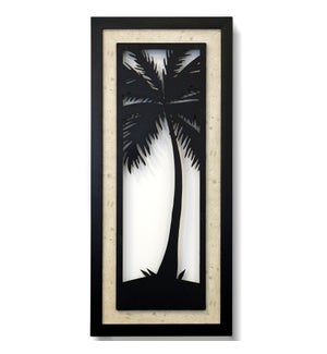 PERFECT PALM II | StyleCraft Exclusive Lazer Cut Metal Framed Wall Art with Fired Finish | 43in ht.