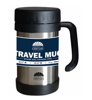 500ml/17oz Double Wall S.S. Travel Mug with Handle (24)