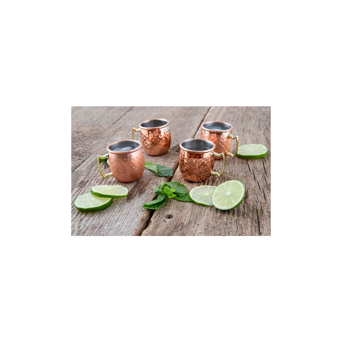 2oz - 4Pc Set Moscow Mule with Copper Plating - Hammered (8 Set)