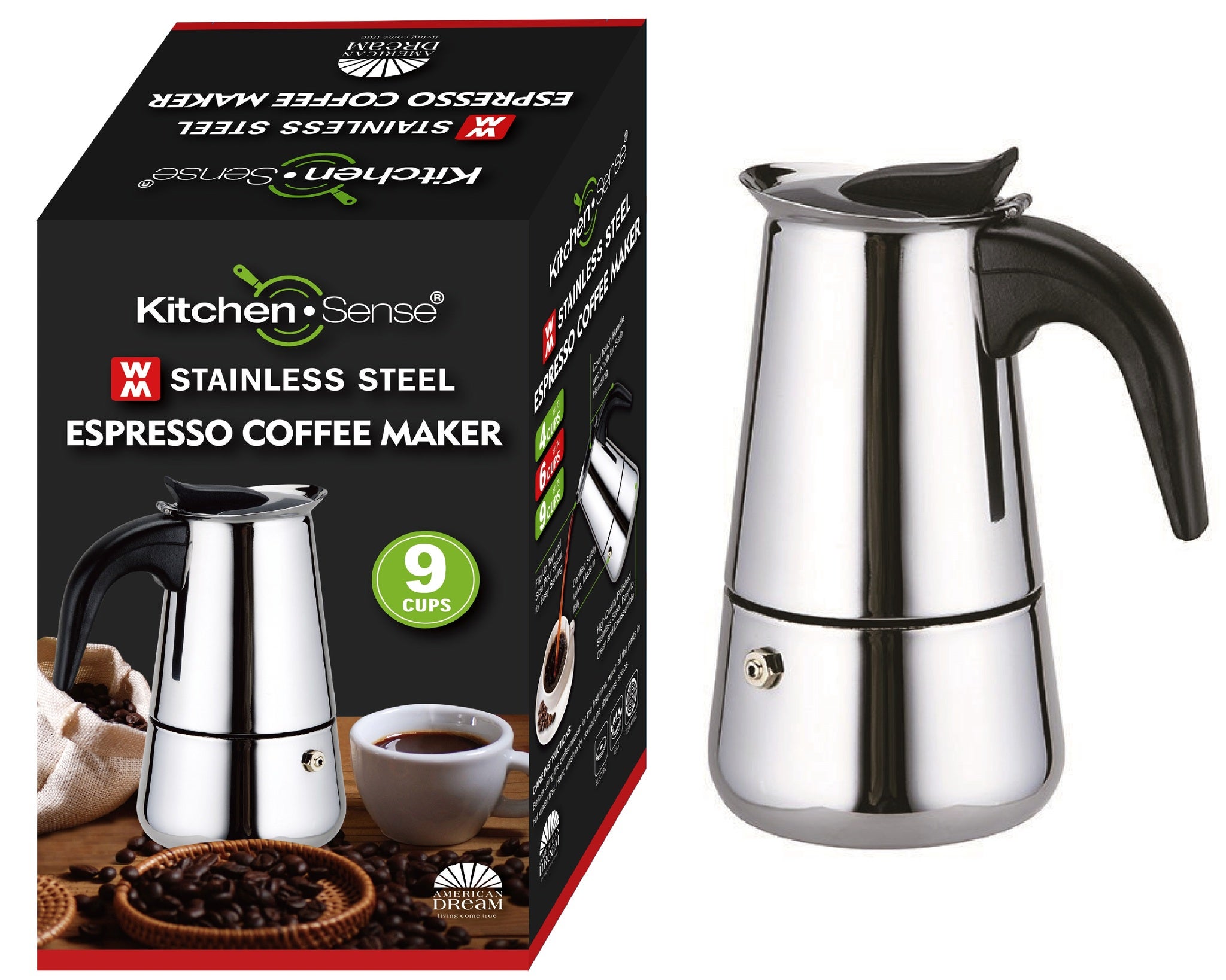 Brand New caffe Rapid 1-2 Cups Coffee Maker in Pure Aluminum 99.5% Silver  Anodized Non-toxic Espresso Italian Coffee Barista Collectibles 
