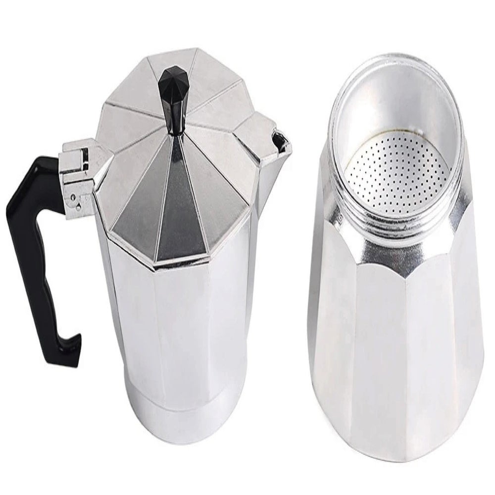 Silver 3-Cup Aluminum Stovetop Espresso Coffeemaker
