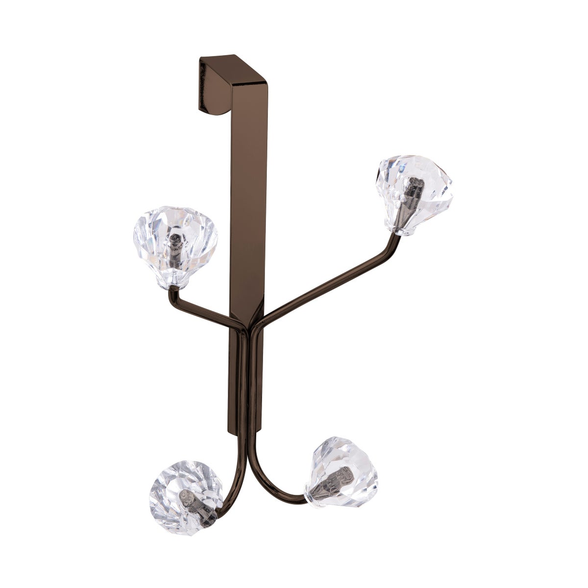 Bronze - Over-the-Door 4-Hook Rack with Crystal Knobs (24)