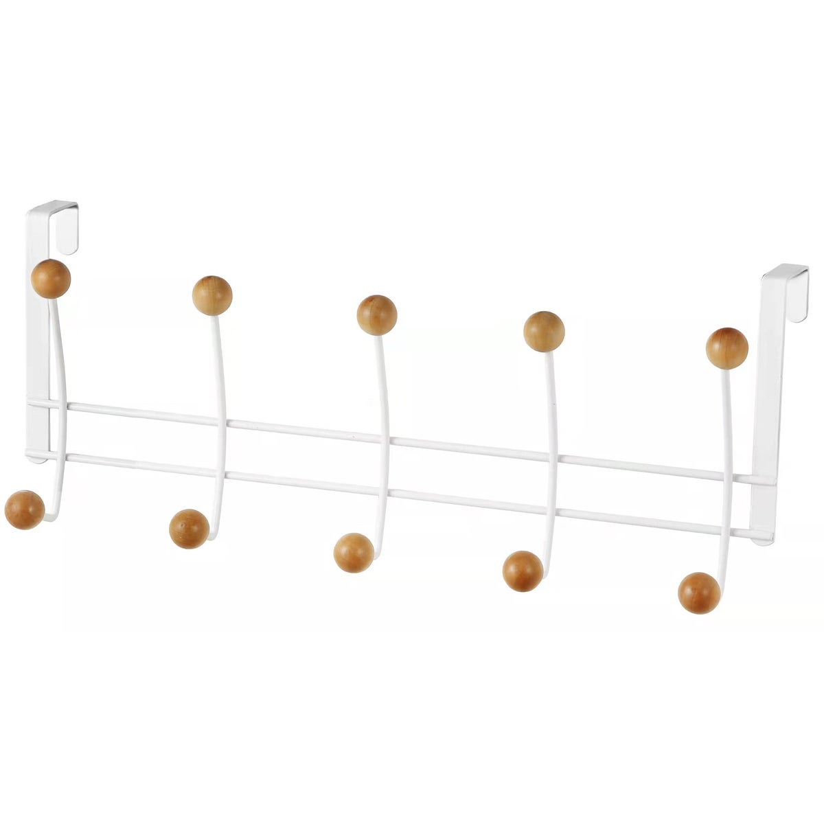 Chrome - Over-the-Door 10 Hook Rack with Ceramic Knobs (12)